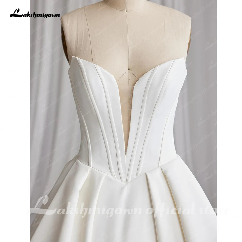 ZapDress Off The Shoulder Crepe Satin A-Line Bridal Gowns For Formal Party Floor Length Wedding Dress Vestidos Customized