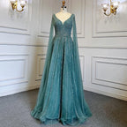 Zapdress Customized Pink A-Line Cape Sleeves Luxury Beaded Evening Dresses Party Gowns 2025 For Women Wedding (ZD17346)