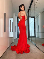 Column Ruffles Sleeveless Prom Dresses SYP132 by vivymakudress