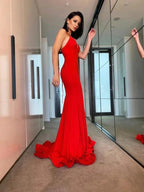 Column Ruffles Sleeveless Prom Dresses SYP132 by vivymakudress