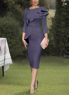 Sheath/Column Scoop Mother of the Bride Dresses with Ruffles by Dreamylily