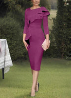 Sheath/Column Scoop Mother of the Bride Dresses with Ruffles by Dreamylily