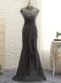 Sheath/Column High Neck Floor-Length Mother of the Bride Dresses by Dreamylily