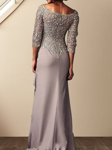 Sheath/Column Scoop Floor-Length Mother of the Bride Dresses
