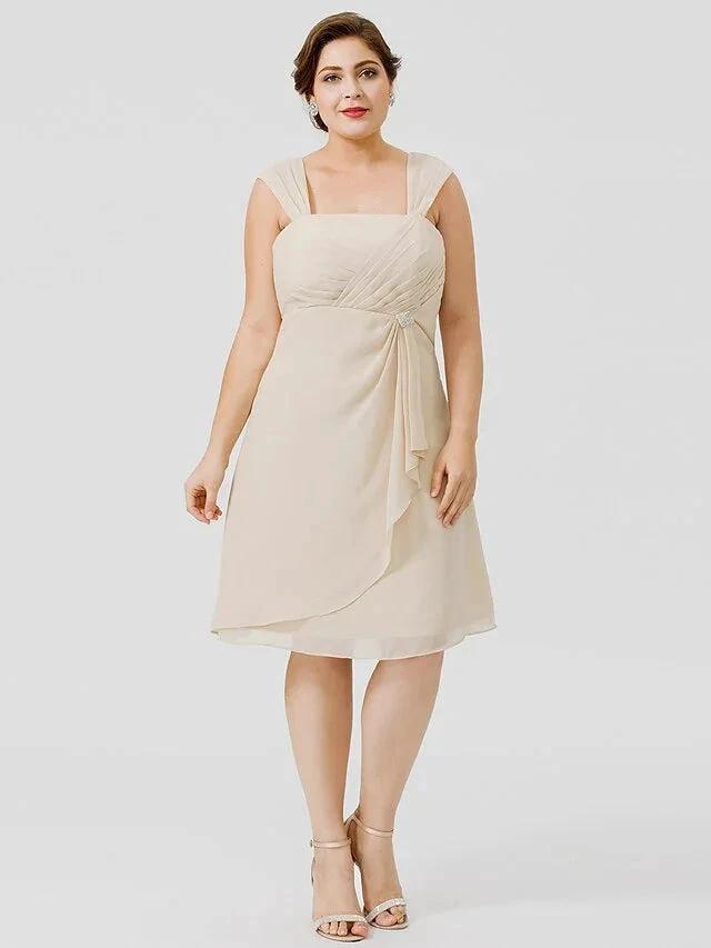 A-Line/Princess Spaghetti Straps Knee-Length Mother of the Bride Dresses by Dreamylily