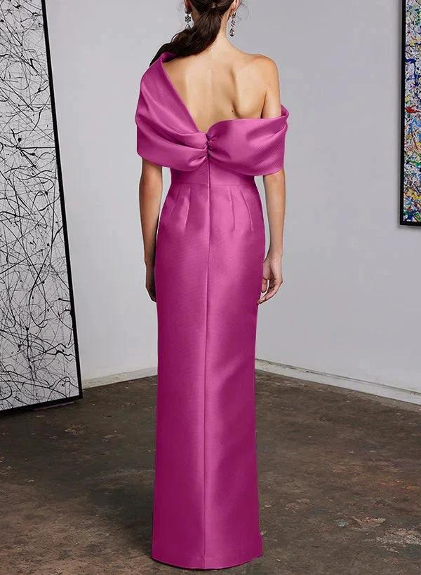 Sheath/Column One-Shoulder Floor-Length Mother of the Bride Dresses by Dreamylily