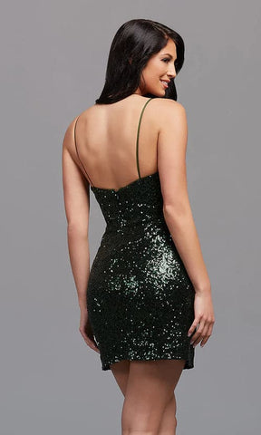Vestido corto de lentejuelas para fiesta de bienvenida SYH16