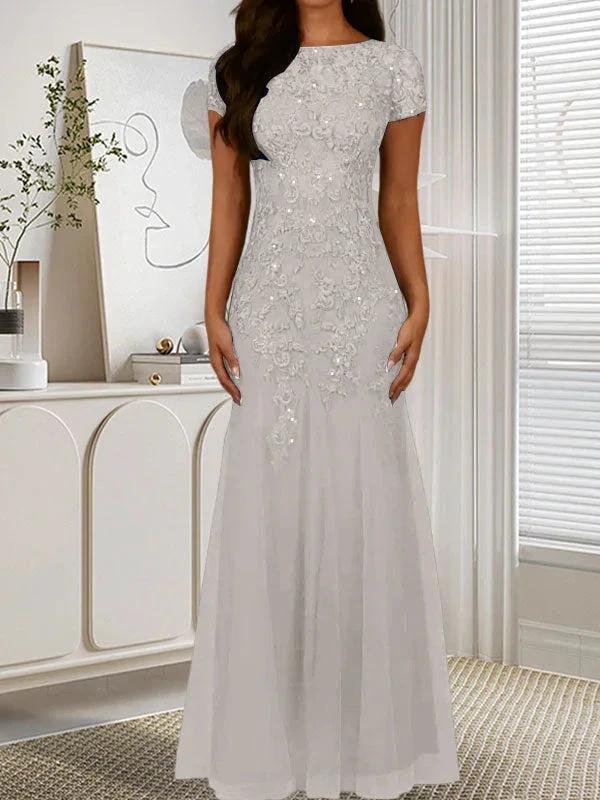 Dark Navy Mermaid Scoop Sequins Tulle Dress by Dreamylily