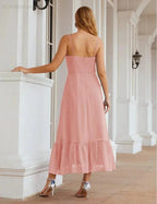 Numbersea Spaghetti Strap Chiffon Bridesmaid Dress Ankle Length Formal A Line Cocktail Party Homecoming Dress for Juniors SEA28028 by numbersea