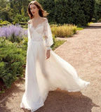 Simple Elegant New Sexy Off Shoulder Sweetheart High Fork V-Neck A-Line Wedding Dresses For Women Simple Bridal Gowns Robe 2023 by payinti