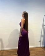 Simple Long Mermaid Spaghetti Straps V-neck Sleeveless Prom Dress With Slit by misshow.com