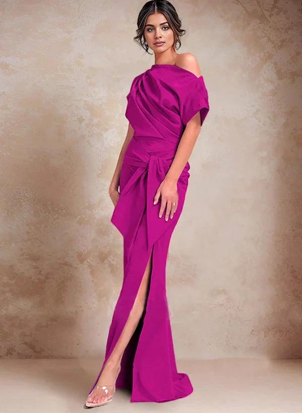 Trumpet/Mermaid One-Shoulder Mother of the Bride Dresses with Split Side by Dreamylily