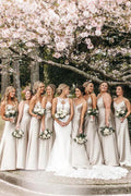 Sleek Spaghetti Straps Silk Satin Floor-length Bridesmaid Dresses BD091 by pgmdress