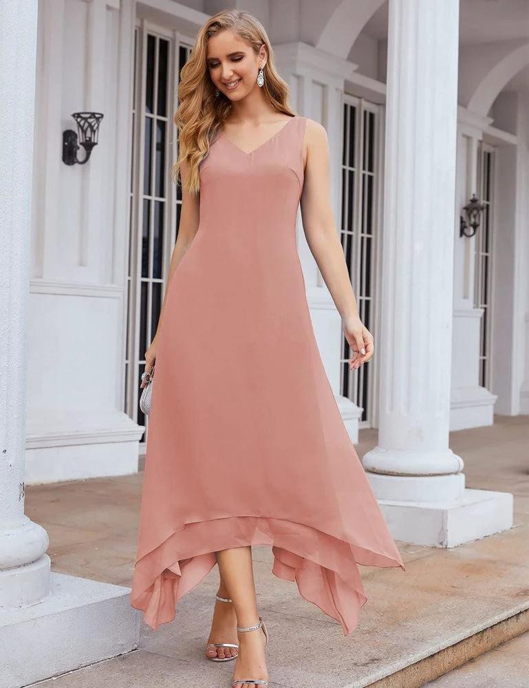 Sunnderly Chiffon Plus Size Mother of Bride Dresses with Jacket Formal Dresses for Wedding SY28073 by numbersea