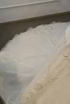 Ivory Rose Off-Shoulder Ballgown Beaded Bust & 3D Flower Skirt by ZAPDRESS
