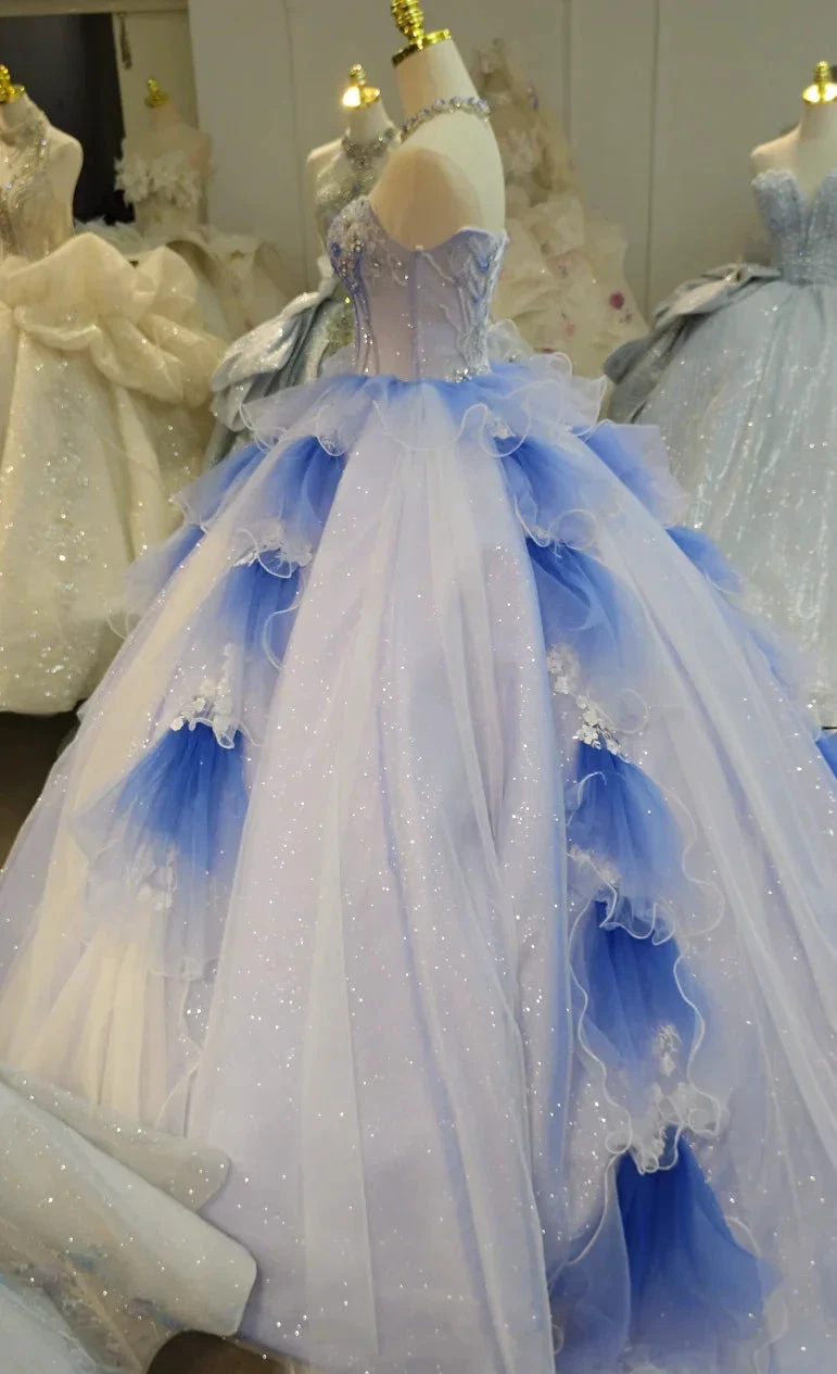 Azure Frost Lotus Ballgown Ye-2041 by ZAPDRESS