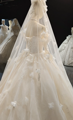 Lace Blossom Cloud Veil Gown by ZAPDRESS