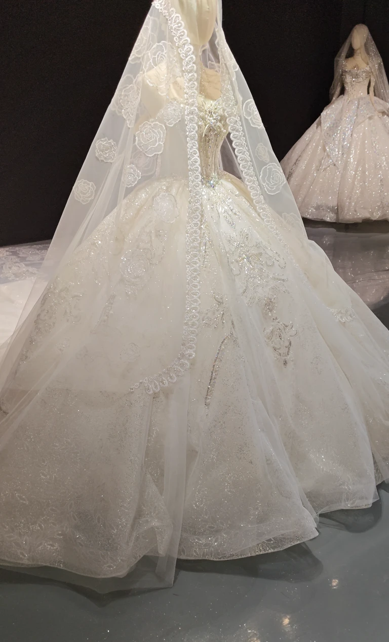 Crystal Rose Cathedral Veil Gown by ZAPDRESS
