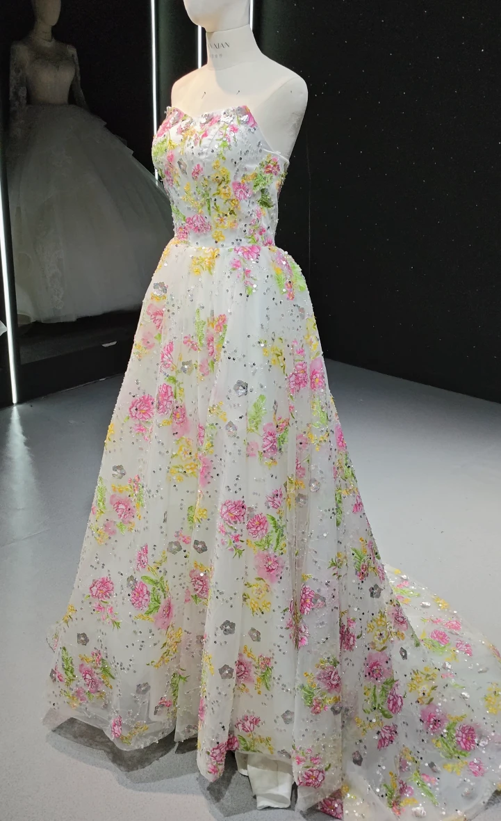 Bloom Sequin Tulle Ballgown by ZAPDRESS