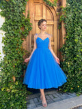 Spaghetti Straps Sweetheart Midi Length Prom Dress SYP186 by vivymakudress
