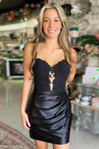 Sparkly Strapless Beaded Appliques Fuchsia Homecoming Dress PD548 by pgmdress