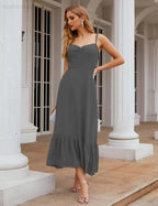Numbersea Spaghetti Strap Chiffon Bridesmaid Dress Ankle Length Formal A Line Cocktail Party Homecoming Dress for Juniors SEA28028 by numbersea