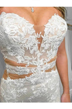 Strapless Elegant Mermaid Wedding Dress With Lace Appliques WD756 by pgmdress