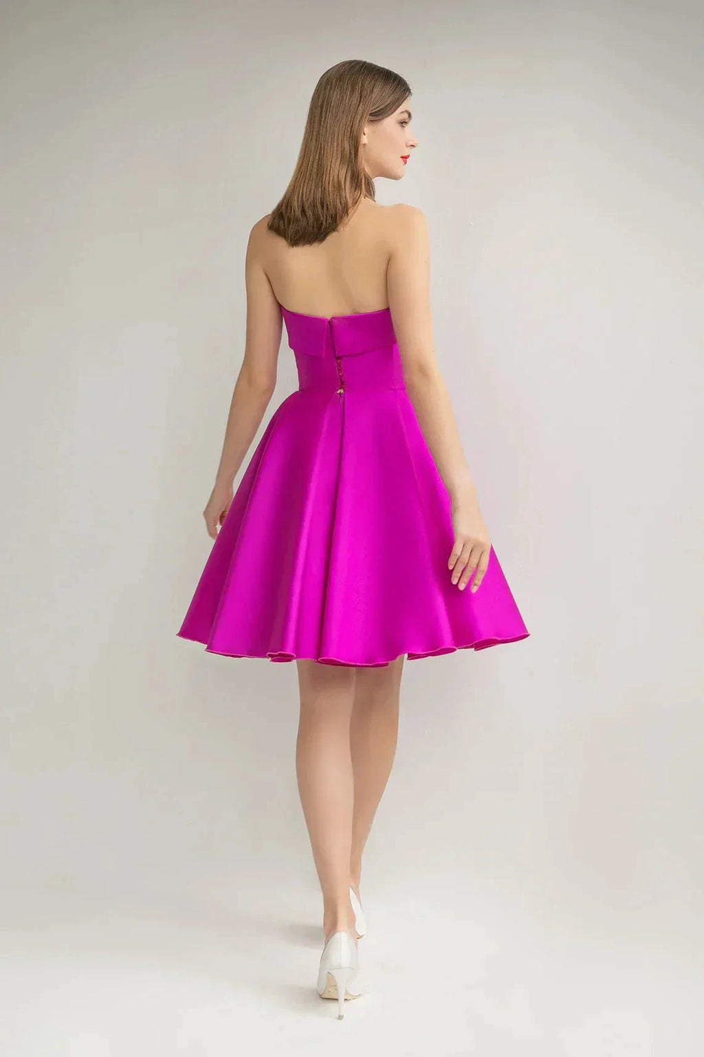 Strapless Satin Homecoming Dresses for Teens SYH101 by vivymakudress