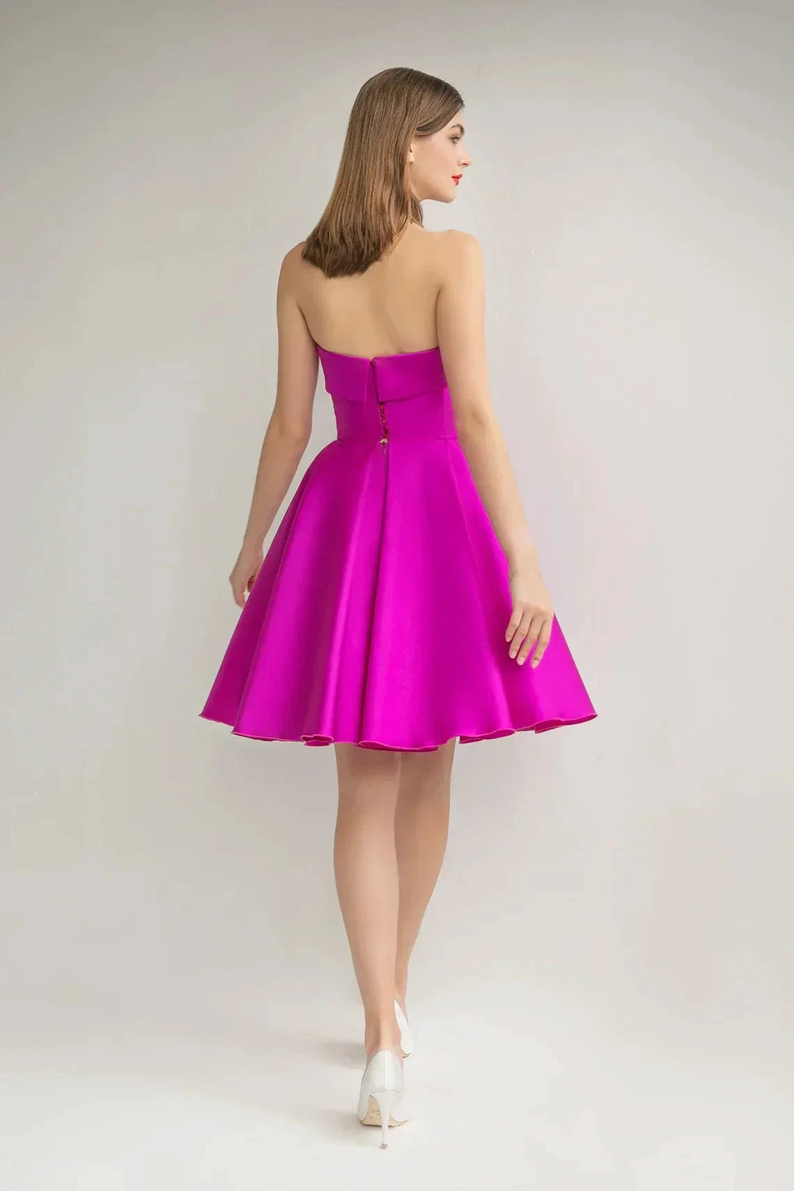 Strapless Satin Homecoming Dresses for Teens SYH101 by vivymakudress