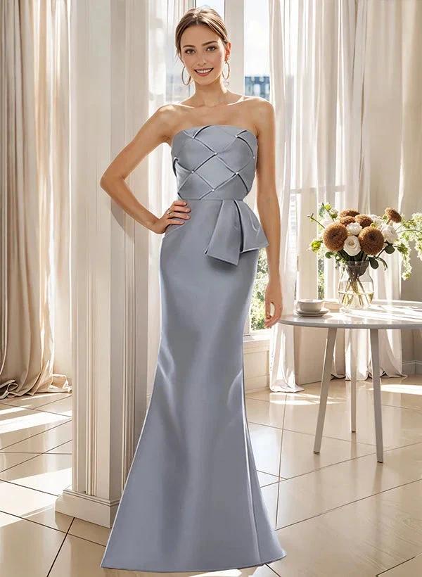Trumpet/Mermaid Strapless Floor-Length Mother of the Bride Dresses by Dreamylily