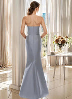 Trumpet/Mermaid Strapless Floor-Length Mother of the Bride Dresses by Dreamylily