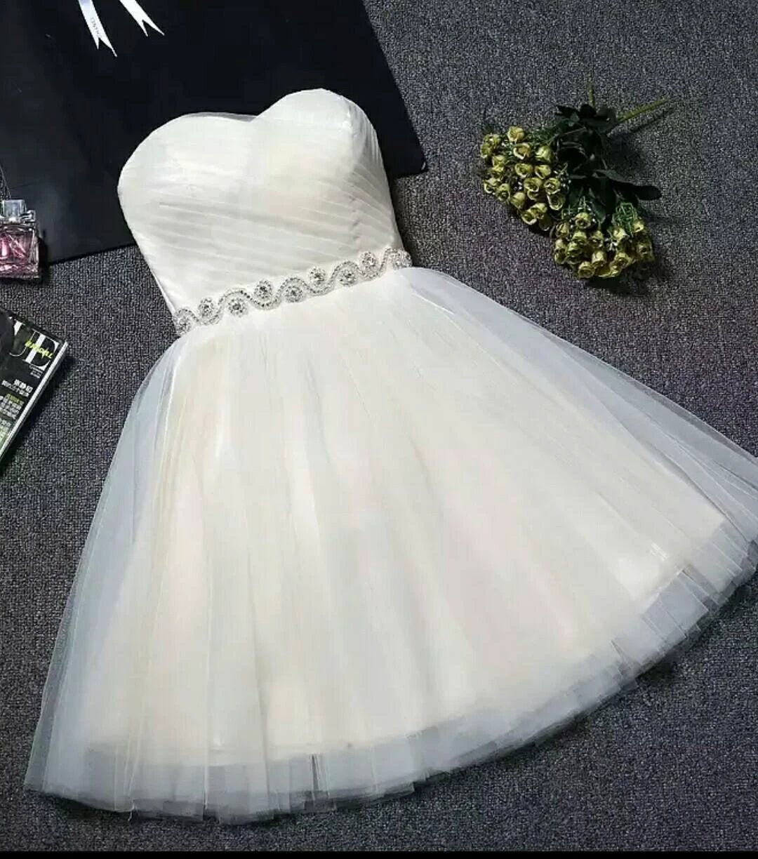 Strapless Sweetheart Neck Homecoming Dress Blush Pink Short Prom Dresses PD304 by pgmdress