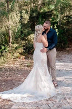 Straps Lace Mermaid Wedding Dresses Boho Wedding Dresses WD714 by pgmdress