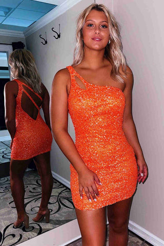 Impresionante vestido de fiesta con lentejuelas rosa intenso SYH19