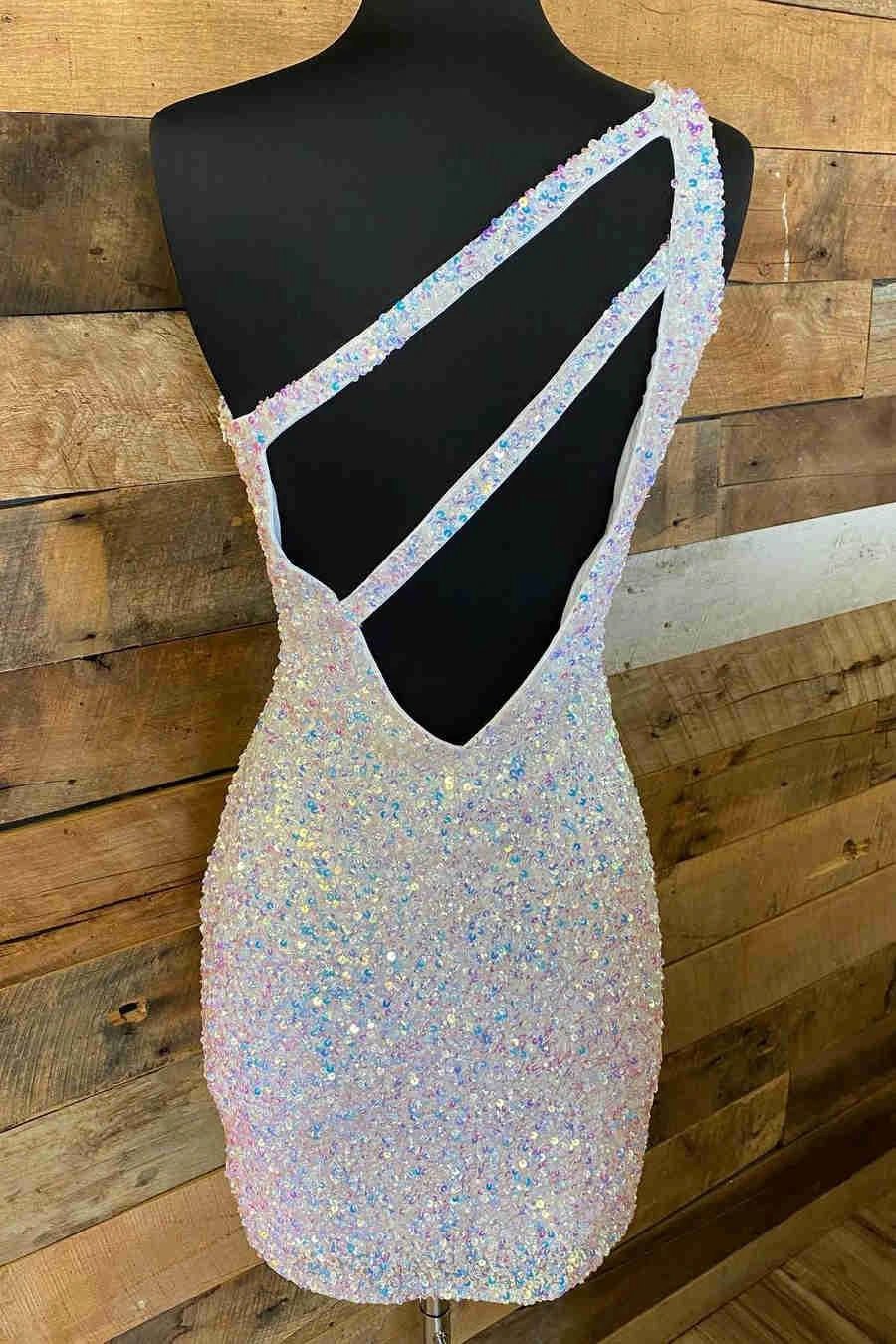 Stunning Hot Pink Sequins Homecoming Dress SYH19 by vivymakudress