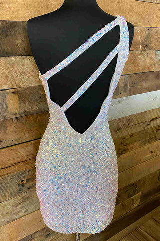 Impresionante vestido de fiesta con lentejuelas rosa intenso SYH19