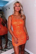 Stylish One Shoulder Sparkly Sleeveless Mini Cocktail Homecoming Dress PD494 by pgmdress