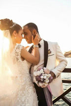 Summer Bohi Chiffon Flowy sleeveless Tulle Wedding Dress by misshow.com
