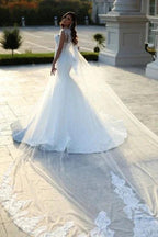 Sweetheart Mermaid White Wedding Dress with Court Train by misshow.com