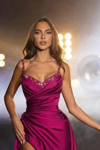 Sweetheart Sexy High Split Mermaid Sleeveless Floor-Length Prom Dress with Ruffles by misshow.com