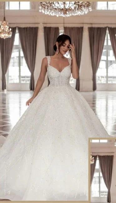 Sweetheart Straps A-Line Princess Wedding Dress by misshow.com