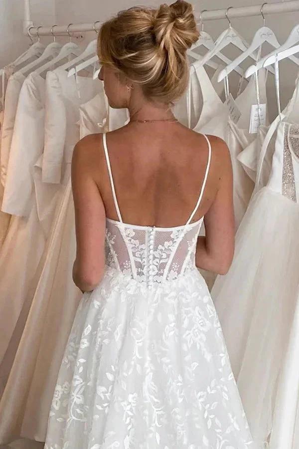 Sweetheart Ball Gown Lace Wedding Dress With Detachable Puff Sleeves WD640 by pgmdress