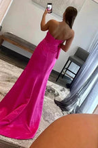 Sweetheart Hot Pink Sheath Long Prom Dress with Bow PSK540 by pgmdress