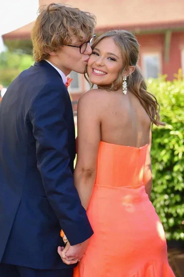 Sweetheart Mermaid Orange Long Prom Dress with Slit PSK592 by Pgmdress