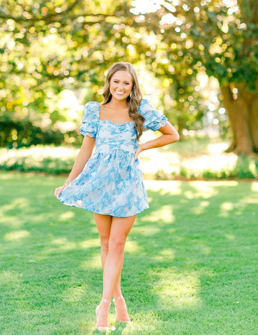 Retro Style Floral A-line Short Homecoming Dress Summer Outfit Dress Y2957