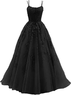 Spaghetti Strap Prom Dress Lace Appliques Wedding Tulle Long Dress Princess Formal Evening Gowns Y1202 by simplepromdress