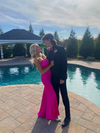 Elegant Strapless Fuchsia Satin Long Prom Dress,Fuchsia Evening Gown Y2254 by simplepromdress