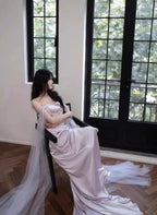 Light Purple Satin Long Evening Dress Sweetheart Prom Dress Y8312 by simplepromdress