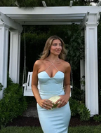Sexy Halter Blue Sheath Prom Dress Long Evening Dress Bridesmaid Dress Y8233 by simplepromdress