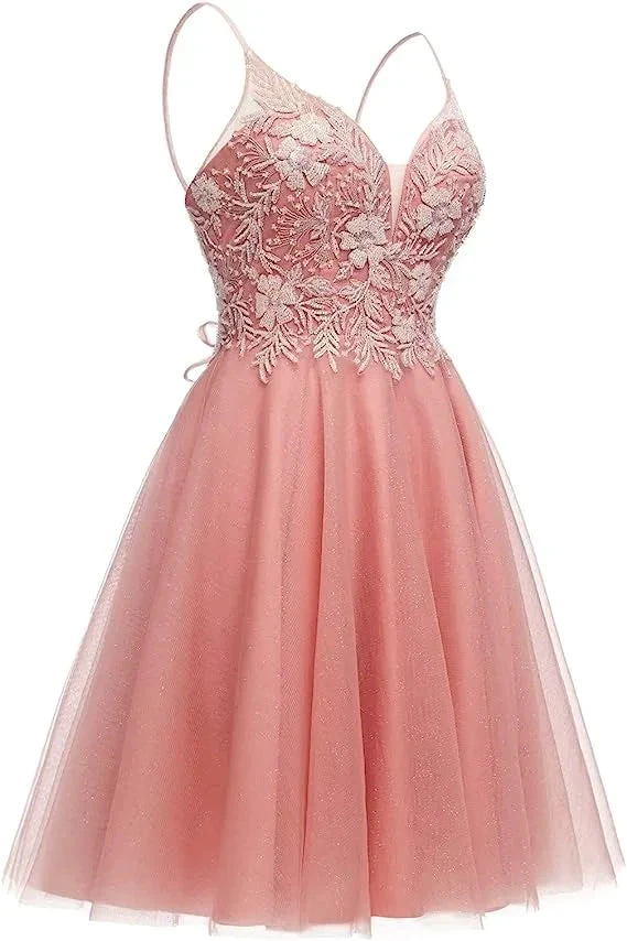 Sparkly Tulle Homecoming Dresses for Teens Mini Cocktail Dress Y2411 by simplepromdress
